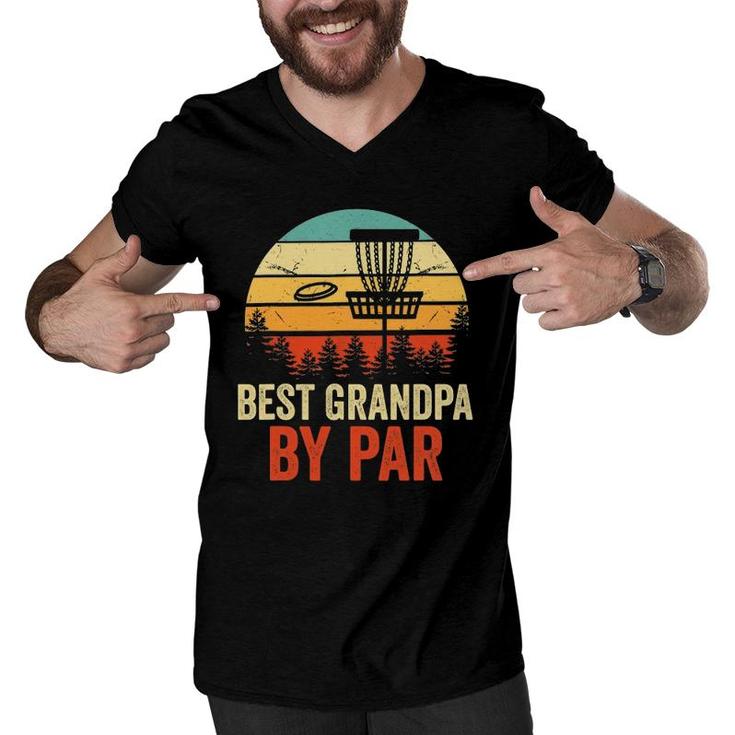 Mens Vintage Best Grandpa By Par Disc Golf Gift Men Fathers Day Men V-Neck Tshirt