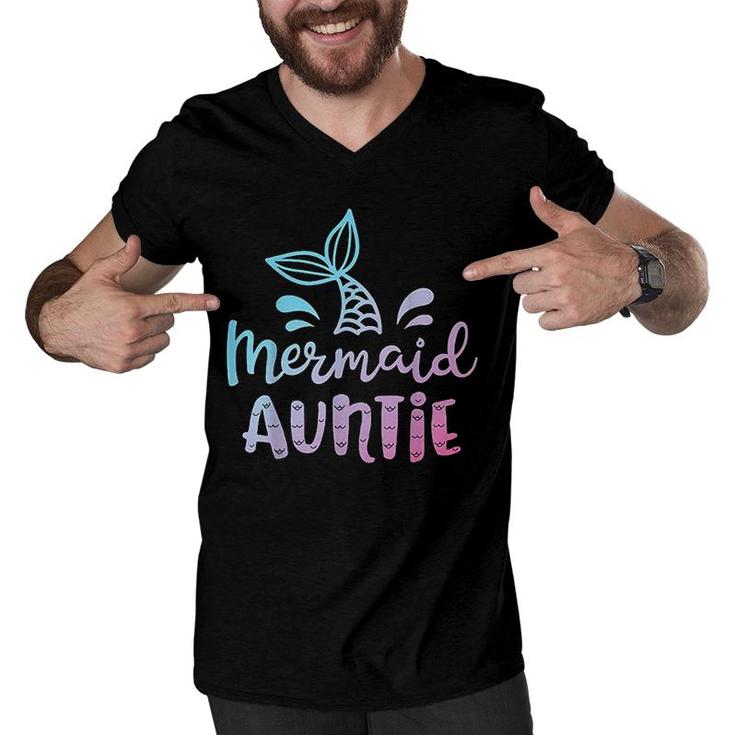 Mermaid Auntie Funny Aunt Women Family Matching Birthday Men V-Neck Tshirt