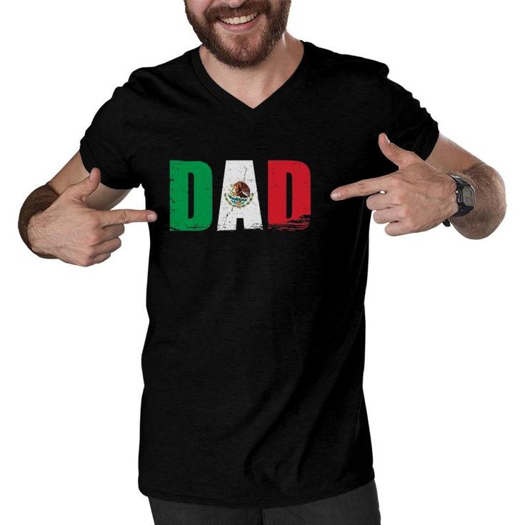 Mexican Dad Fathers Day Gift Cinco De Mayo Dad Outfit Men V-Neck Tshirt