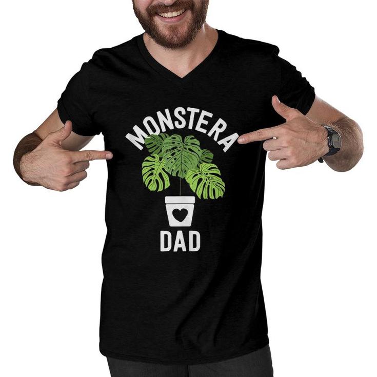 Monstera Dad Plant Dad Gifts Plant Daddy  Fathers Day  Men V-Neck Tshirt