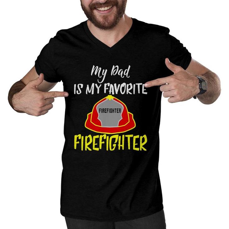 My Dad Is My Favorite Firefighter Men V-Neck Tshirt