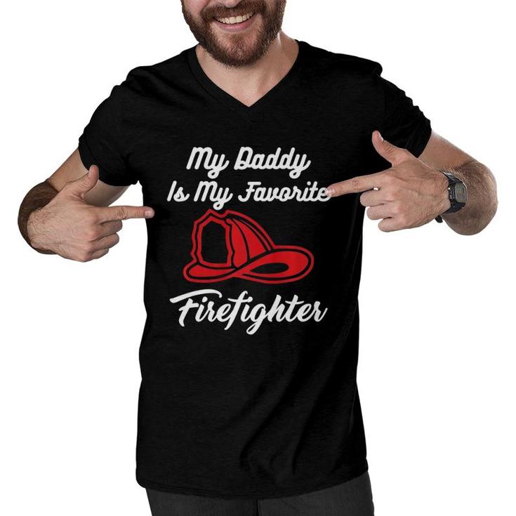My Daddy Is My Favorite Firefighter Men V-Neck Tshirt