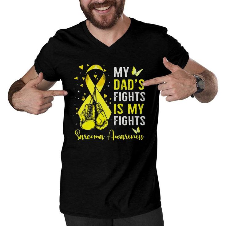 My Dad's Fight Is My Fight Sarcoma Cancer Awareness Boxing Men V-Neck Tshirt