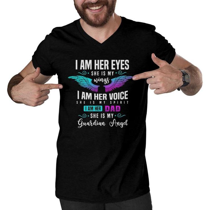 My Daughter Is My Guardian Angel Tee I Am Her Dad Grief Men V-Neck Tshirt