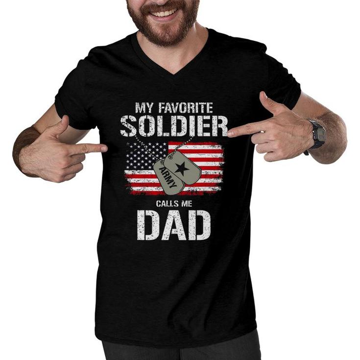 My Favorite Soldier Calls Me Dad Men V-Neck Tshirt