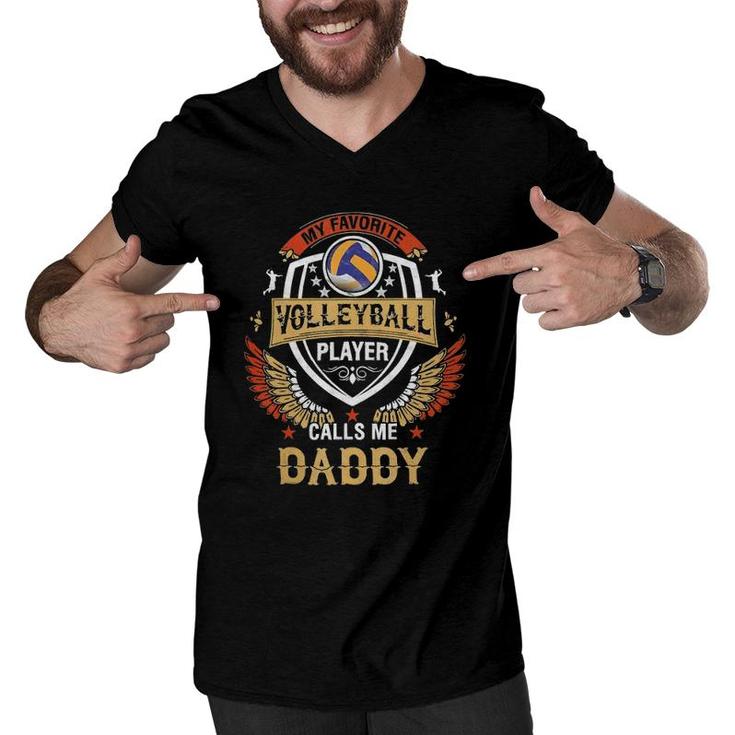 My Favorite Volleyball Player Calls Me Daddy Father's Day Men V-Neck Tshirt