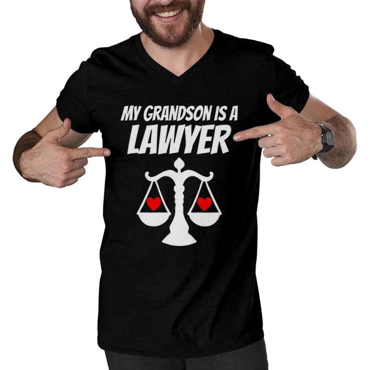 My Grandson Is A Lawyer Graduate Law Proud Grandparent Men V-Neck Tshirt