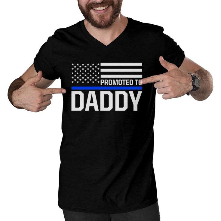 New First Time Dad To Be Daddy Police Law Enforcement Men V-Neck Tshirt