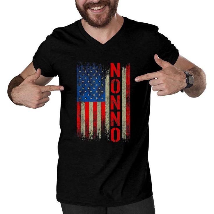Nonno Gift America Flag Gift For Men Father's Day Funny Men V-Neck Tshirt