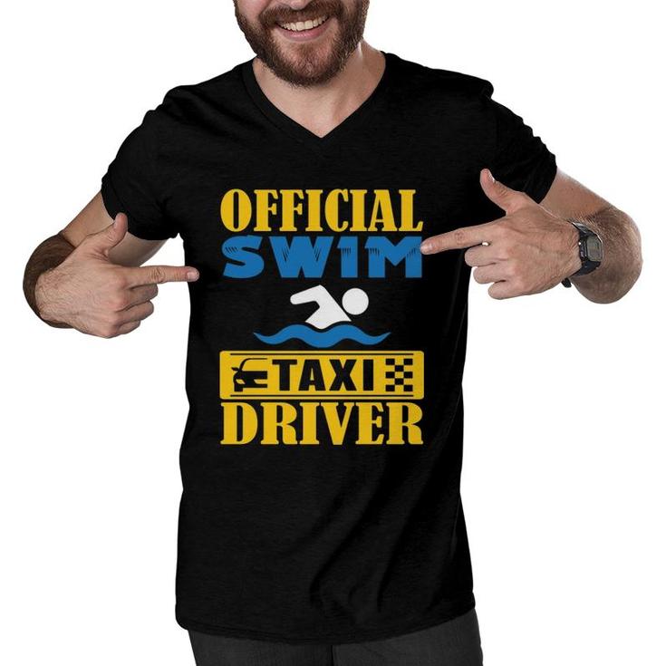 Official Swim Taxi Driver Swim Mom Dad  Men V-Neck Tshirt