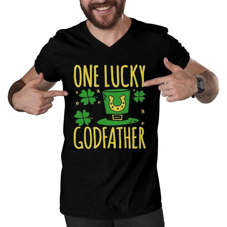 One Lucky Godfather St Patrick's Day Lucky Godfather Men V-Neck Tshirt