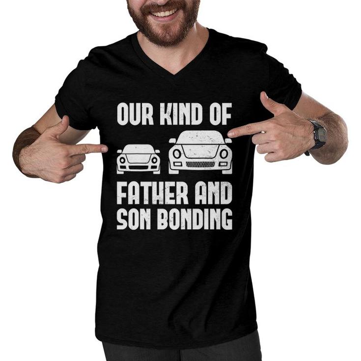 Our Kind Of Father Son Bonding Funny Auto Enthusiast Car Dad Men V-Neck Tshirt