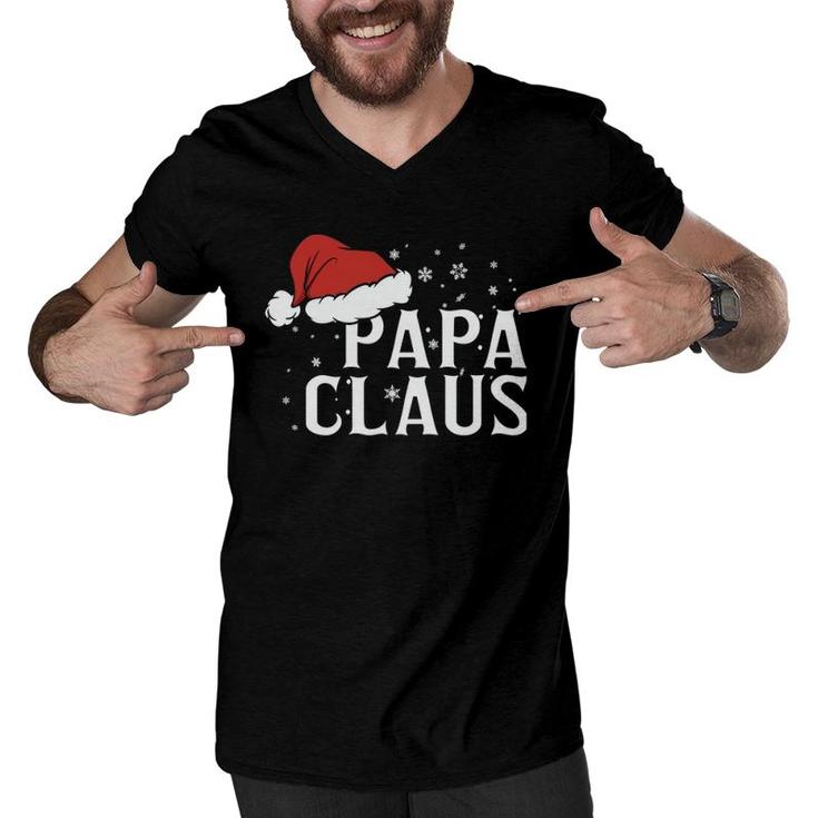 Papa Claus Funny Dad Santa Essential Men V-Neck Tshirt