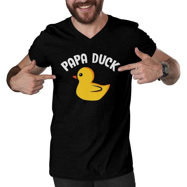 Papa Duck Funny Duck Lover Duck Hunting Father's Day Men V-Neck Tshirt