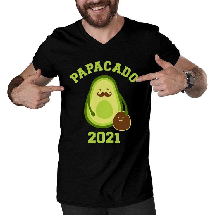 Papacado 2021 Funny Gift For New Dad Baby Annoucement Men V-Neck Tshirt