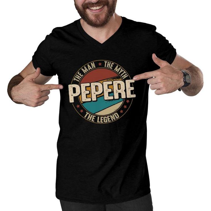 Pepere Man Myth Legend Funny Father's Day Pepere  Men V-Neck Tshirt