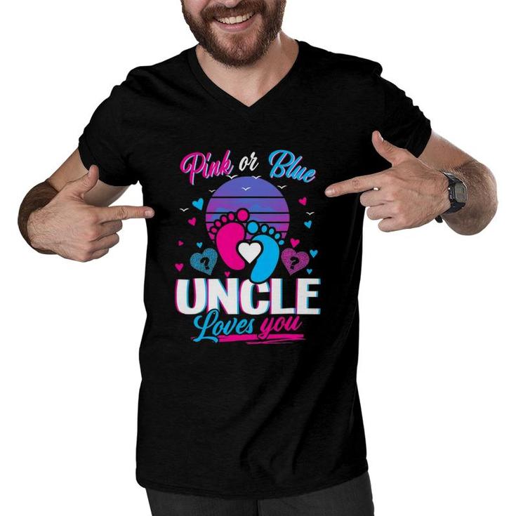 Pink Or Blue Uncle Loves You Mothers And Fathers New Uncle Men V-Neck Tshirt