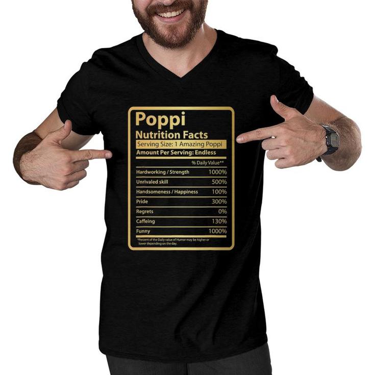 Poppi Nutrition Facts Father's Day Gift For Poppi Men V-Neck Tshirt