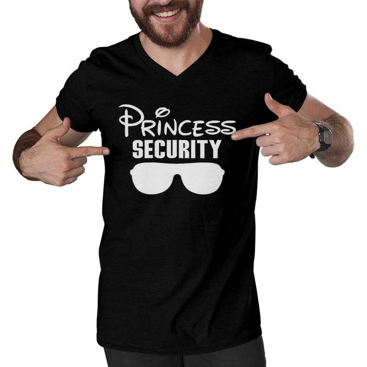 Princess Security Princess For Father And Daughter Zip Men V-Neck Tshirt