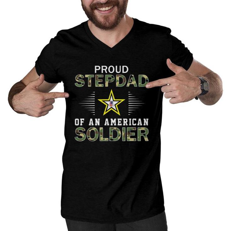 Proud Army Stepdad Of A Soldier-Proud Army Stepdad Army Men V-Neck Tshirt