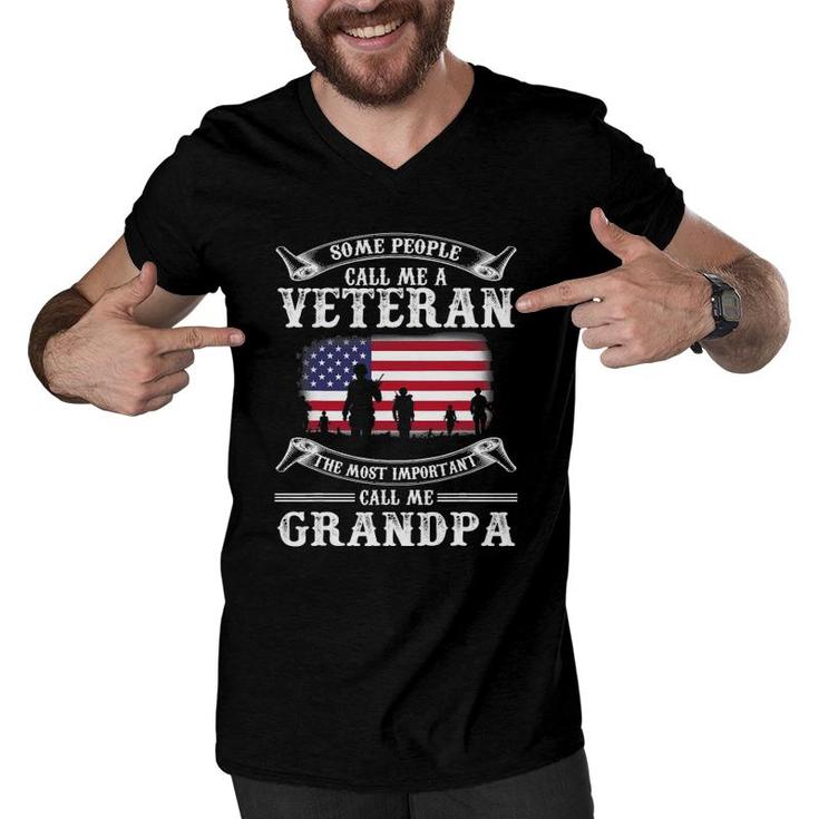Proud Army Veteran Grandpa Father's Day 2021  Gifts Men V-Neck Tshirt