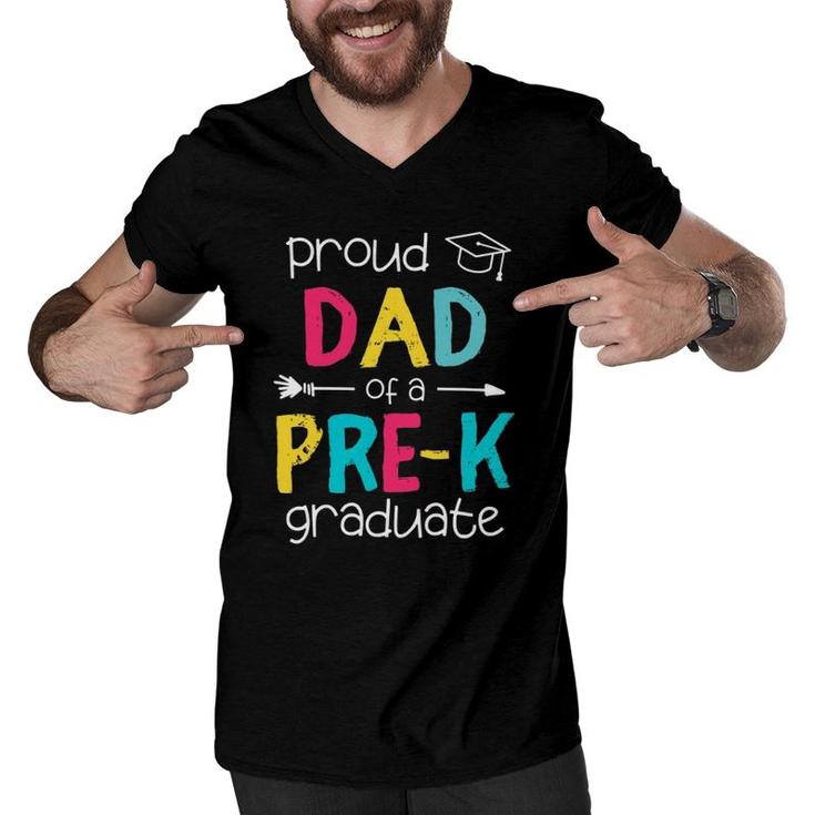 Proud Dad Father Pre-K Preschool Family Matching Graduation Men V-Neck Tshirt