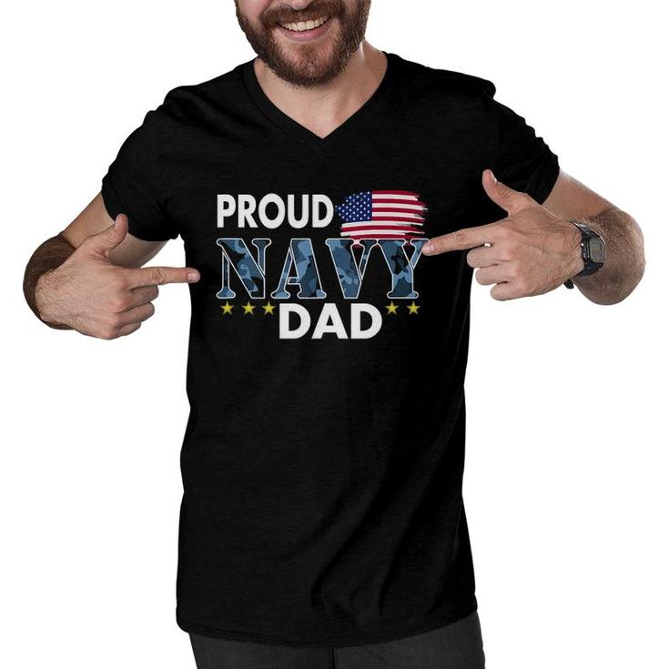 Proud Dad Of A Navy Sailor  Men V-Neck Tshirt