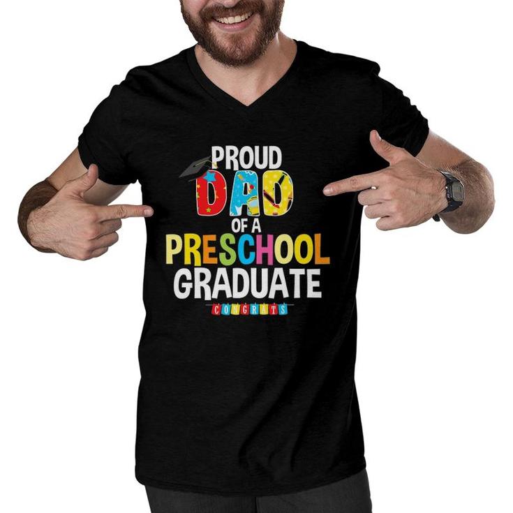 Proud Dad Of A Preschool Graduate Graduation Gift Father Men V-Neck Tshirt
