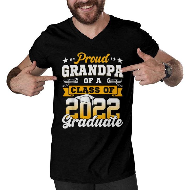 Proud Grandpa Of A Class Of 2022 Graduate Senior 22  Men V-Neck Tshirt