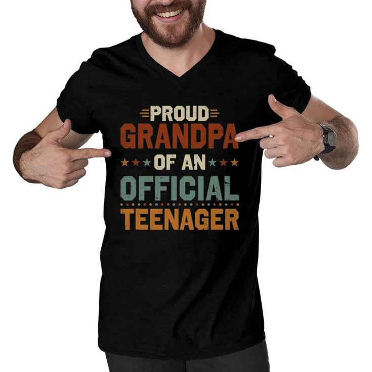 Proud Grandpa Of Official Teenager 13Th Birthday 13 Years Old Men V-Neck Tshirt