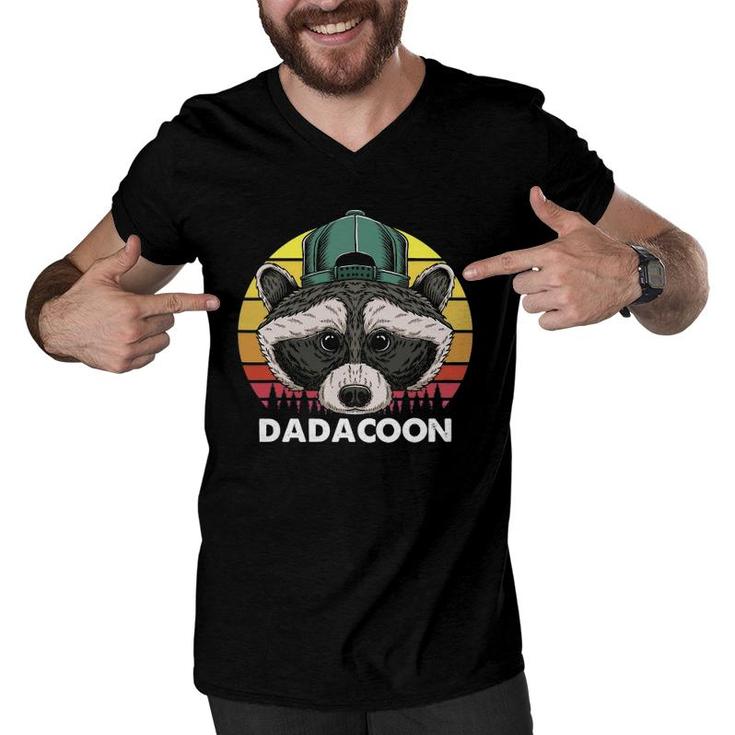 Raccoon Owner Dad Trash Panda Father Dadacoon Father's Day Men V-Neck Tshirt