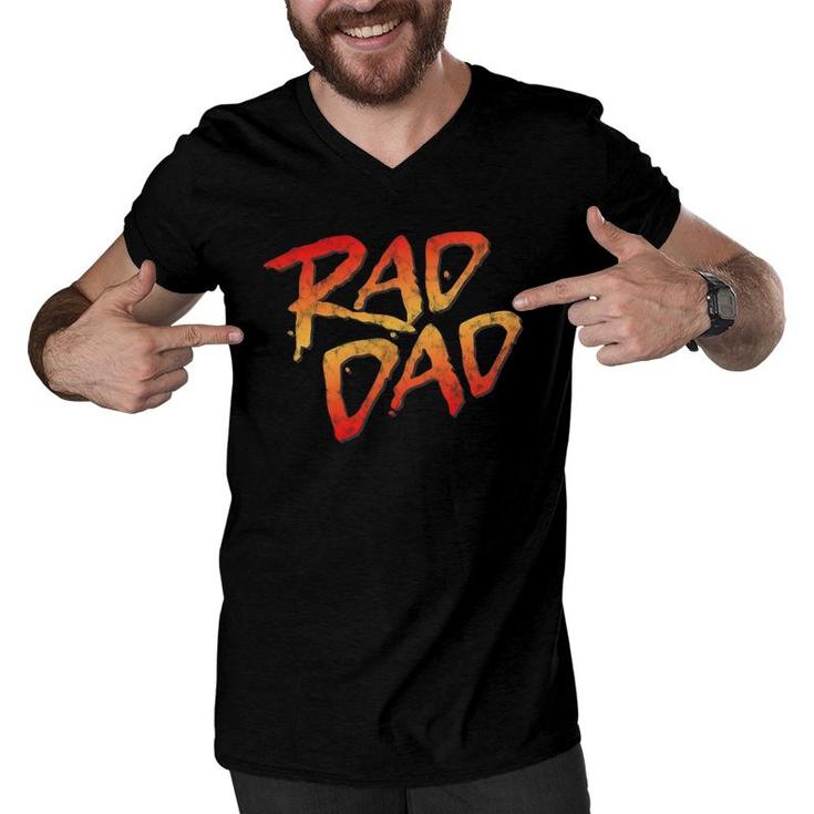 Rad Dad - 80S Nostalgic Gift For Dad, Birthday Father's Day Men V-Neck Tshirt