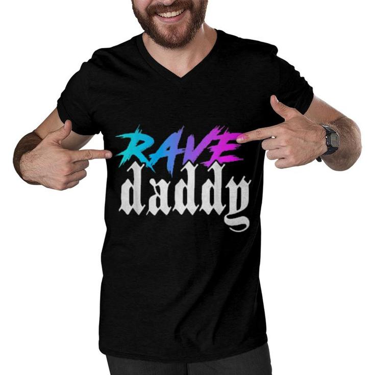 Rave Daddy Edm Music Festival Techno House Raver  Men V-Neck Tshirt