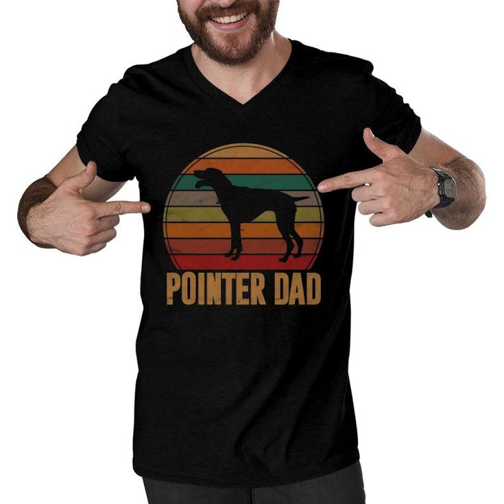 Retro Pointer Dad Gift Rott Dog Owner Pet Pointer Father Men V-Neck Tshirt