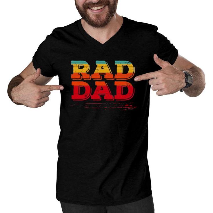 Retro Vintage Rad Dad  Men V-Neck Tshirt