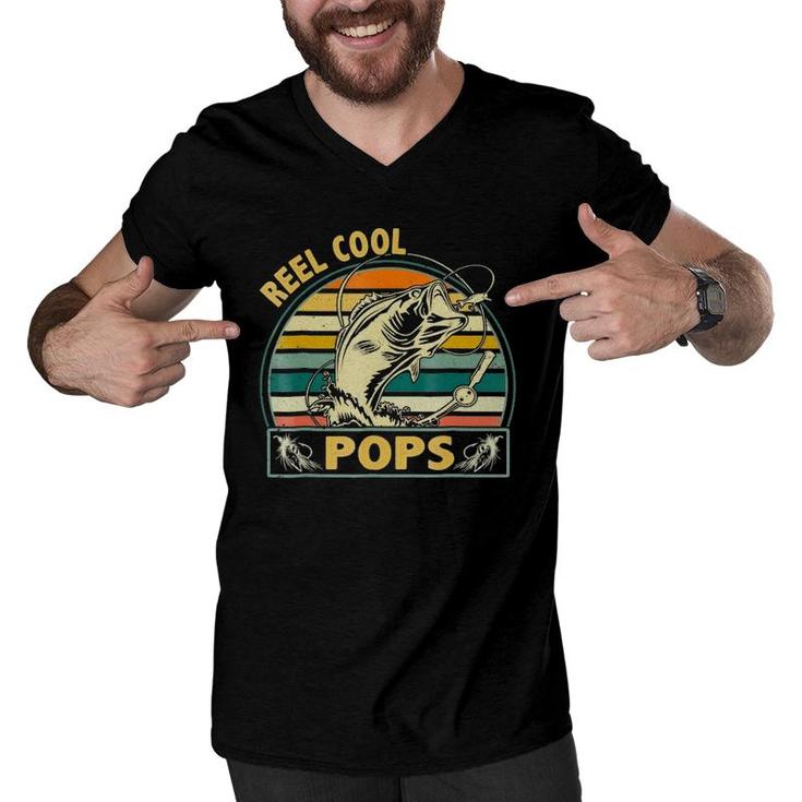Retro Vintage Reel Cool Pops Gift For Father's Day Men V-Neck Tshirt