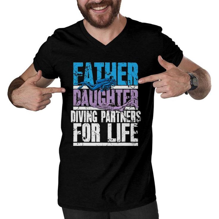 Scuba Diving Dad And Daughter Diving Partners For Life Men V-Neck Tshirt