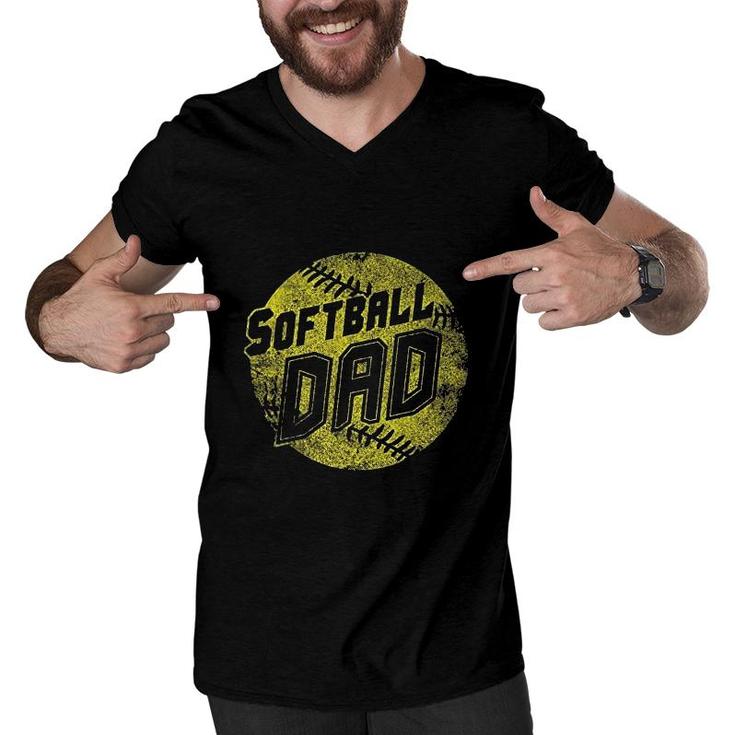 Softball Dad Fastpitch Men V-Neck Tshirt