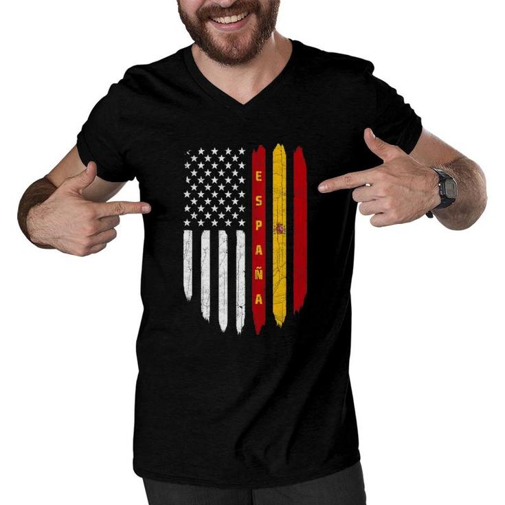 Spanish American Flag Spain Roots Dad Gift Espana Tank Top Men V-Neck Tshirt