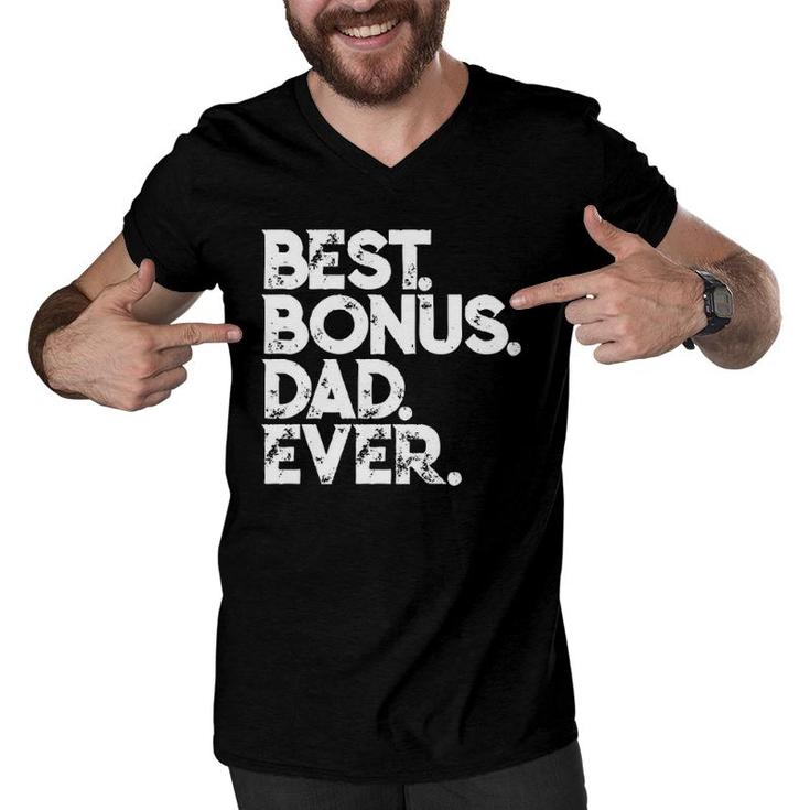 Step Dad Father's Day Gift - Best Bonus Dad Ever Men V-Neck Tshirt