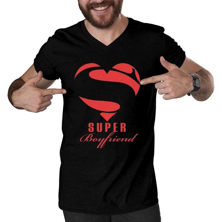 Super Boyfriend Superhero Gift Mother Father Day Men V-Neck Tshirt