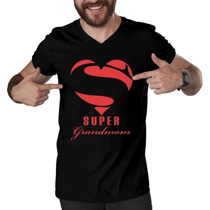 Super Grandmom Superhero Gift Mother Father Day Men V-Neck Tshirt