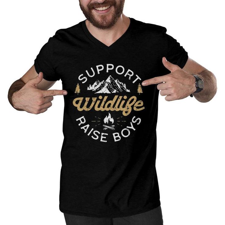 Support Wildlife Raise Boys - Parent, Mom & Dad Gift Men V-Neck Tshirt