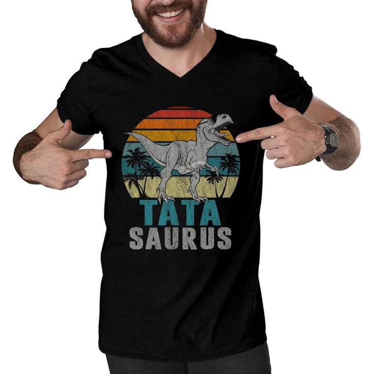 Tatasaurusrex Dinosaur Tata Saurus Father's Day Men V-Neck Tshirt