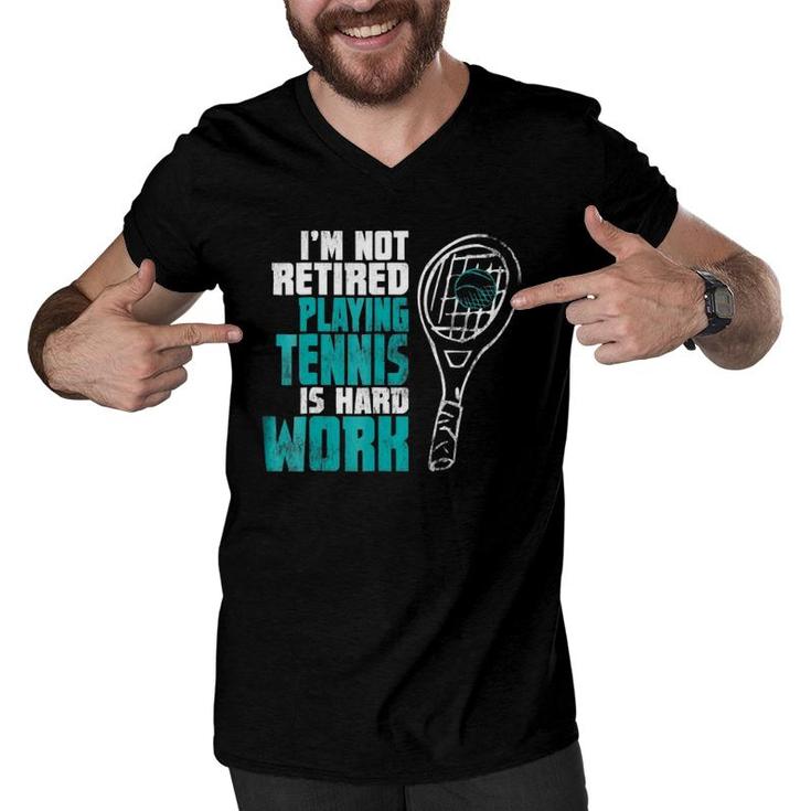 Tennis Gift For Retired Grandpa Grandma Mom Or Dad Men V-Neck Tshirt