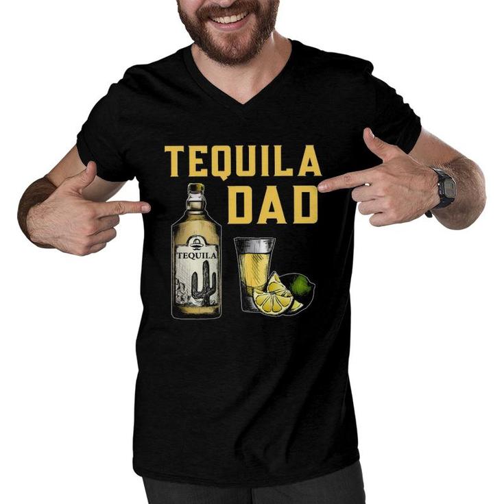 Tequila Dad Mexican Drinker Father's Day Men V-Neck Tshirt