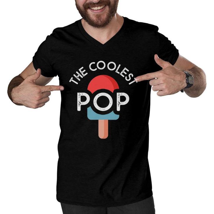 The Coolest Pop Funny Dad  For Dad Fathers Day Men V-Neck Tshirt
