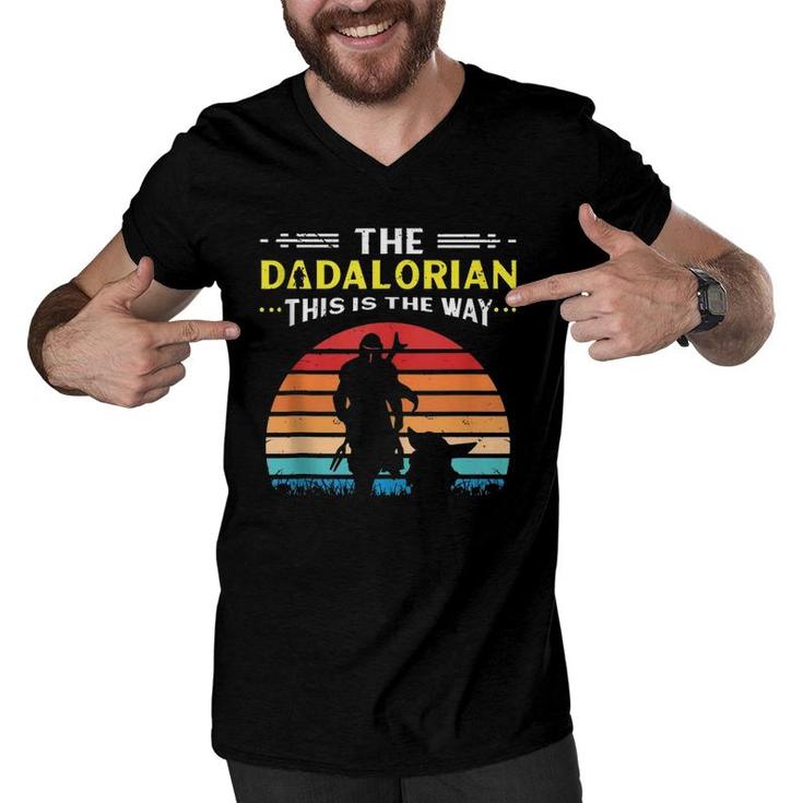 The Dadalorian This Is The Way - Father Star Dad Mando Wars  Men V-Neck Tshirt