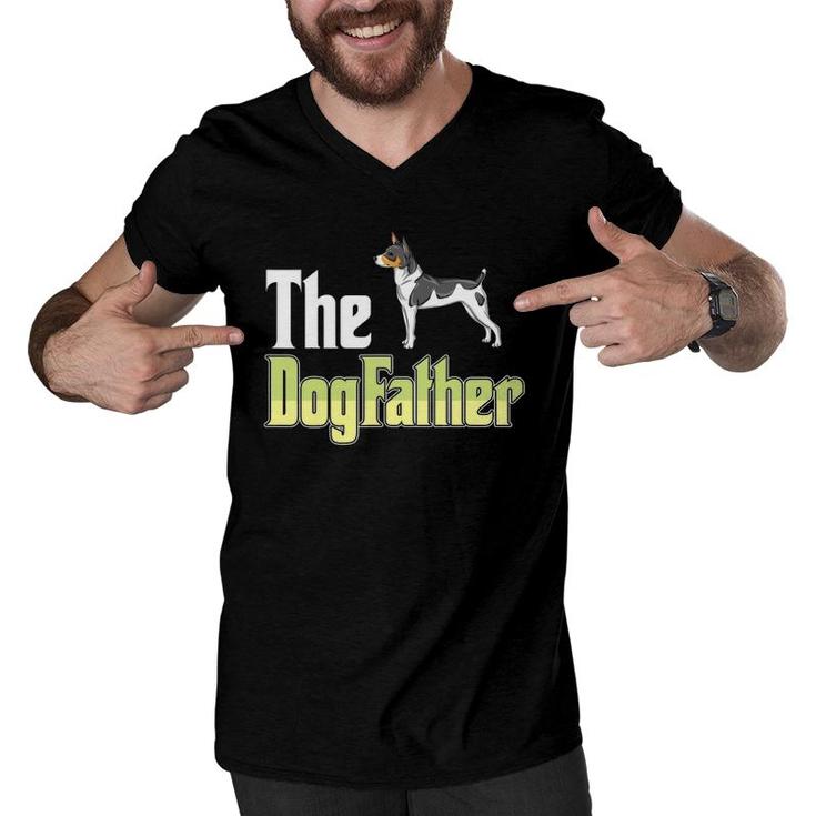 The Dogfather Rat Terrier Funny Dog Owner Father’S Day Men V-Neck Tshirt