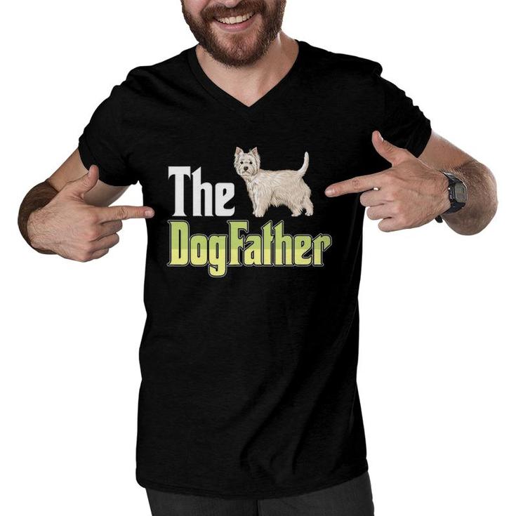 The Dogfather West Highland White Terrier Funny Dog Owner Men V-Neck Tshirt